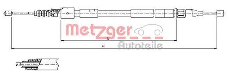 METZGER 11.5759 Seilzug, Feststellbremse f&uuml;r OPEL hinten links