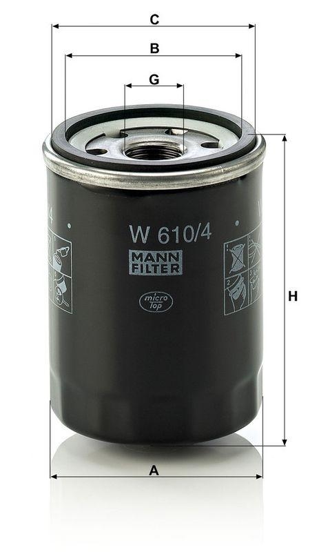 MANN-FILTER W 610/4 &Ouml;lfilter f&uuml;r Nissan