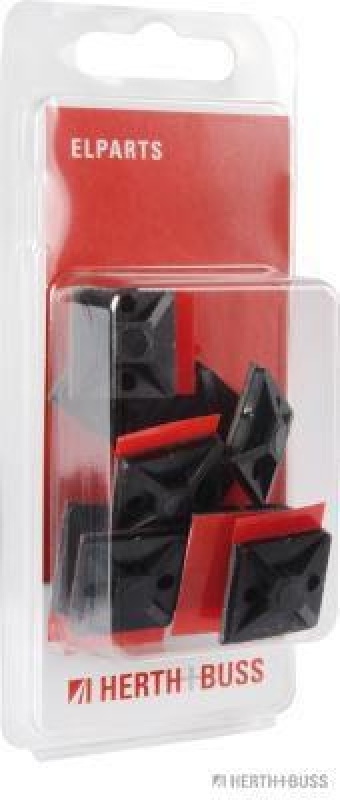 HERTH+BUSS 50265721066 Befestigungssockel, Kabelbinder mit Klebefolie, 19 x 19 mm, 10 St&uuml;ck