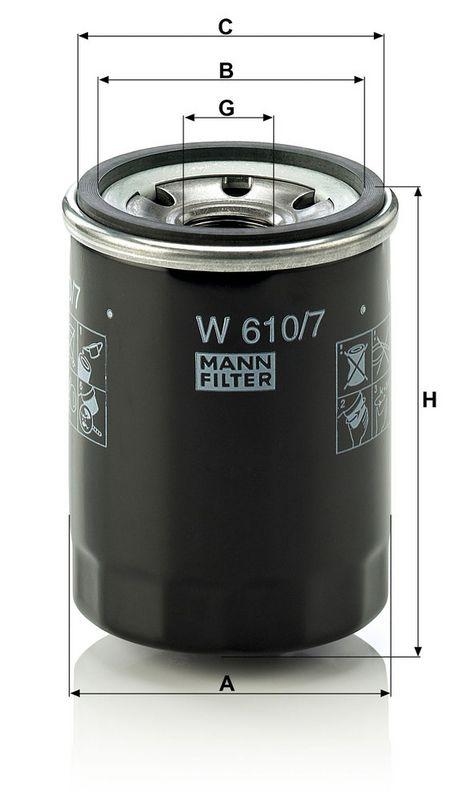 MANN-FILTER W 610/7 &Ouml;lfilter f&uuml;r Hyundai