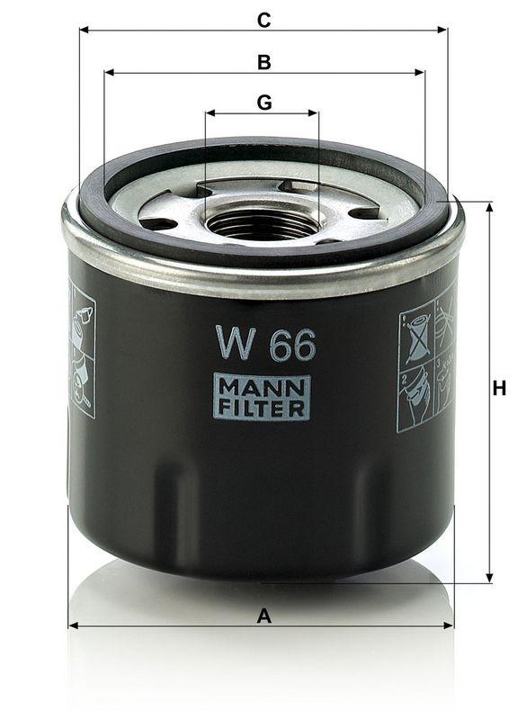 MANN-FILTER W 66 &Ouml;lfilter f&uuml;r Renault