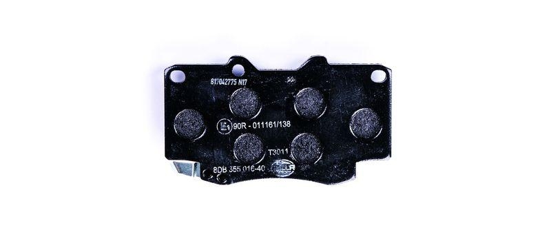 HELLA 8DB 355 016-401 Bremsbelagsatz, Scheibenbremsbelag f&uuml;r TOYOTA/VW