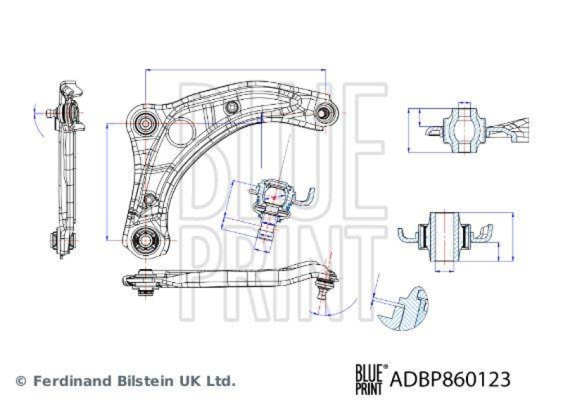 BLUE PRINT ADBP860123 Querlenker mit Lagern und Gelenk f&uuml;r NISSAN