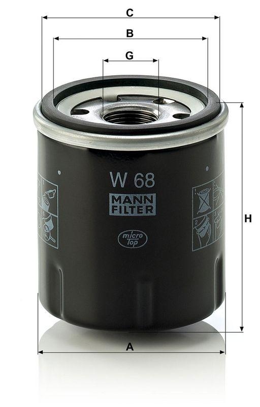 MANN-FILTER W 68 &Ouml;lfilter f&uuml;r Renault