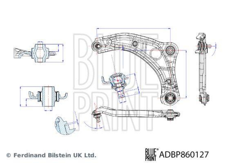 BLUE PRINT ADBP860127 Querlenker mit Lagern und Gelenk f&uuml;r NISSAN