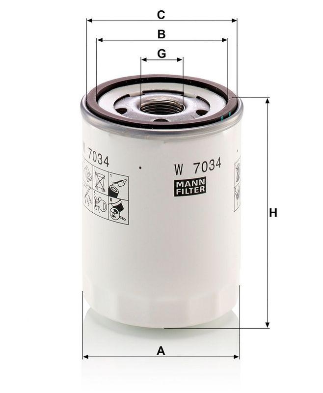MANN-FILTER W 7034 &Ouml;lfilter f&uuml;r Ford