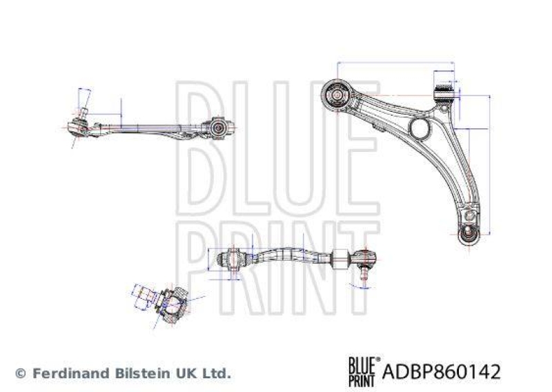 BLUE PRINT ADBP860142 Querlenker mit Lagern und Gelenk f&uuml;r HYUNDAI