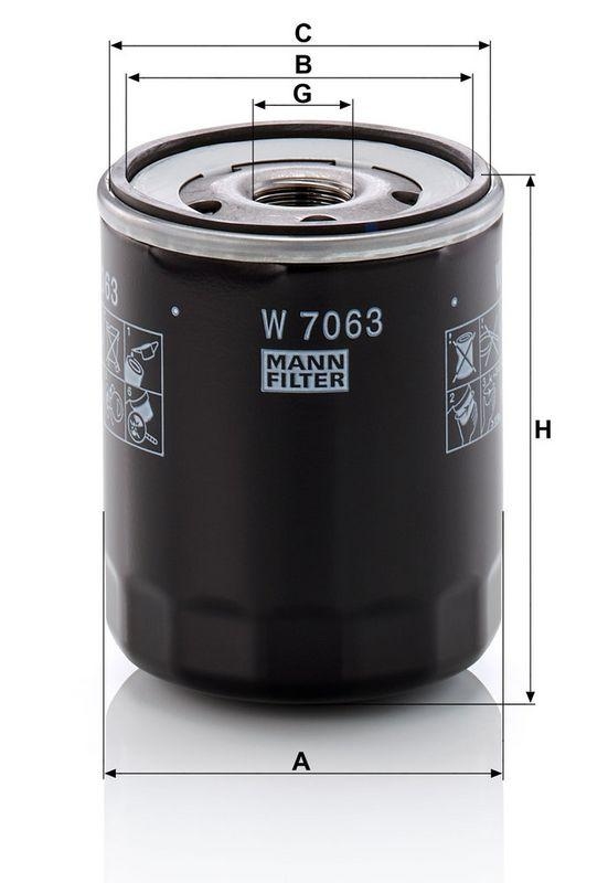 MANN-FILTER W 7063 &Ouml;lfilter f&uuml;r PSA
