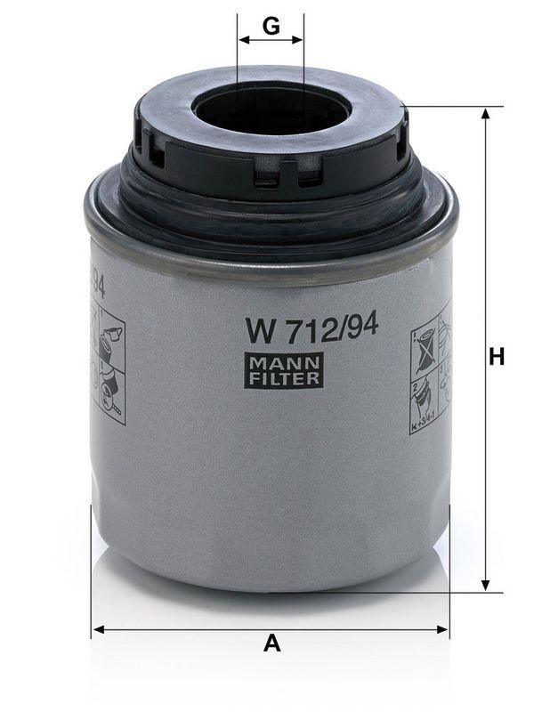 MANN-FILTER W 712/94 &Ouml;lfilter f&uuml;r VW