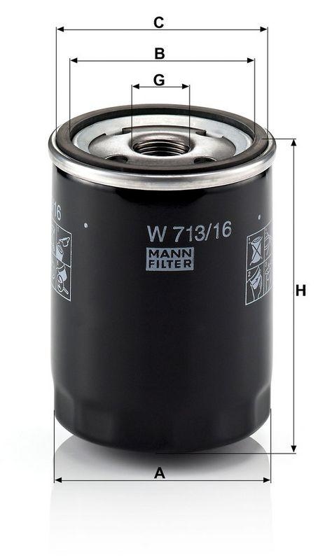 MANN-FILTER W 713/16 &Ouml;lfilter f&uuml;r Fiat Gruppe