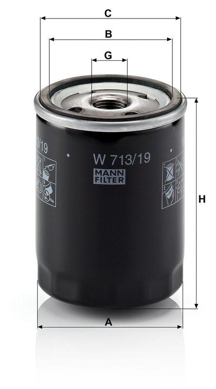 MANN-FILTER W 713/19 &Ouml;lfilter f&uuml;r Ford