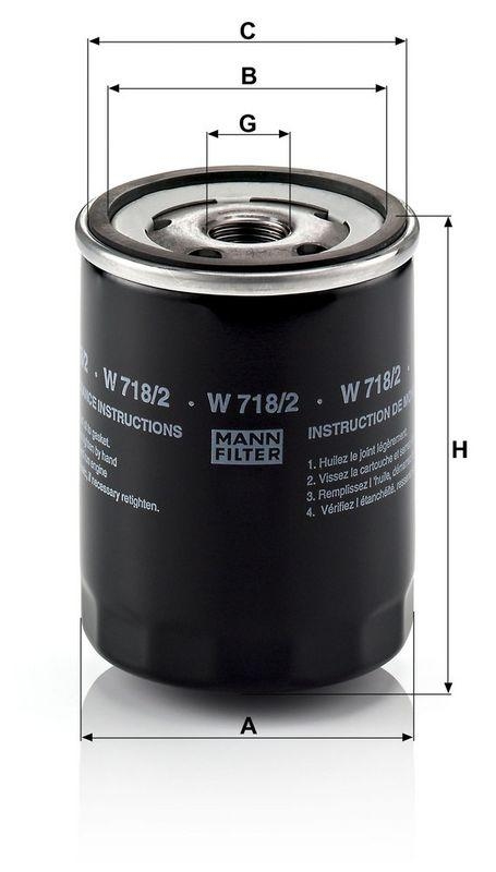 MANN-FILTER W 718/2 &Ouml;lfilter f&uuml;r Fiat Gruppe
