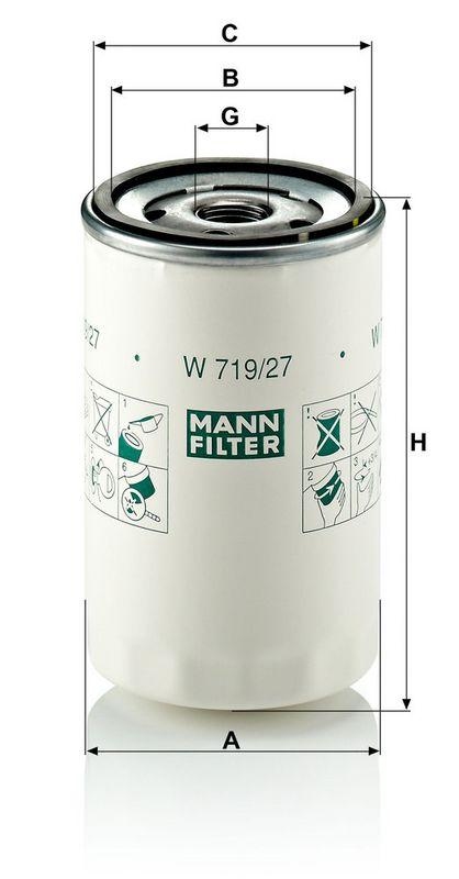 MANN-FILTER W 719/27 &Ouml;lfilter f&uuml;r Ford