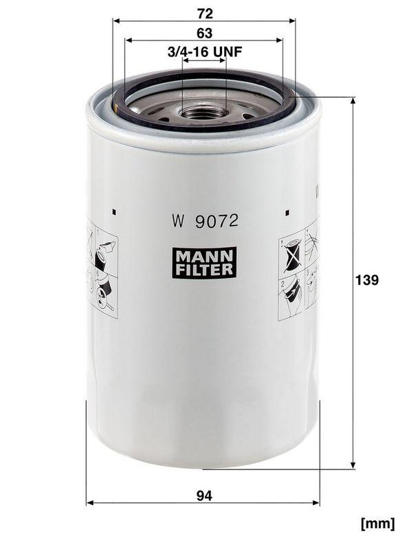 MANN-FILTER W 9072 &Ouml;lfilter f&uuml;r Hitachi