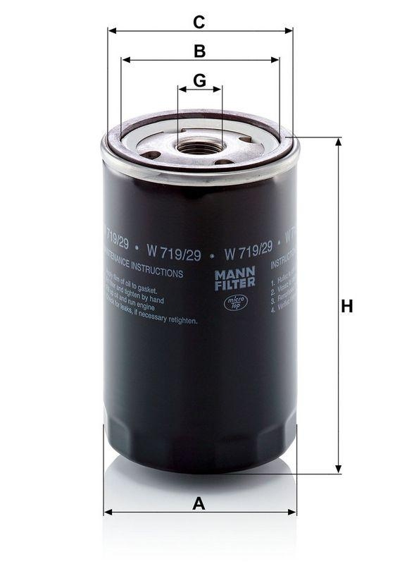 MANN-FILTER W 719/29 &Ouml;lfilter f&uuml;r Opel