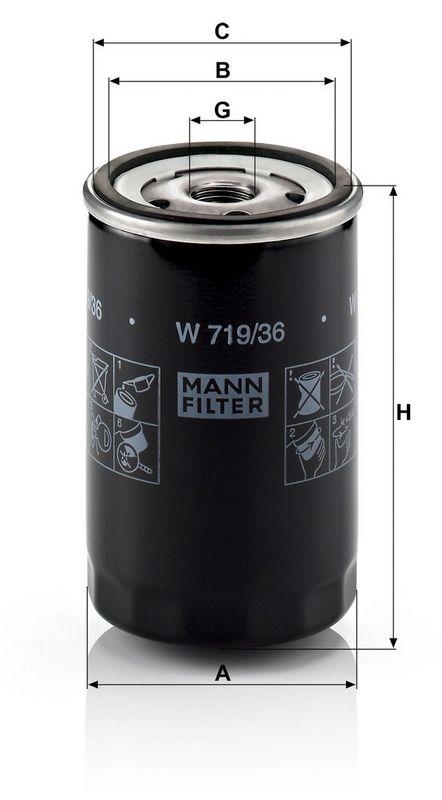 MANN-FILTER W 719/36 &Ouml;lfilter f&uuml;r Jaguar