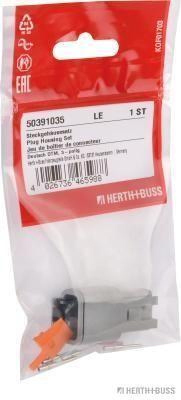 HERTH+BUSS 50391035 Steckgeh&auml;usesatz Deutsch DTM, 3-polig