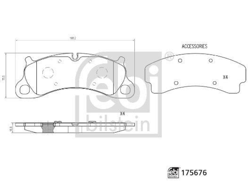 FEBI BILSTEIN 175676 Bremsbelagsatz f&uuml;r Porsche
