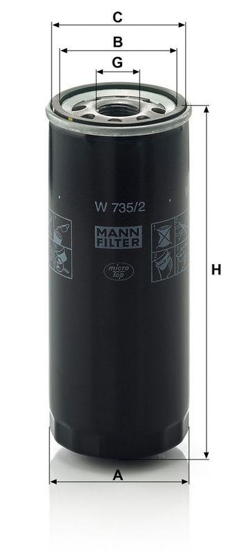 MANN-FILTER W 735/2 &Ouml;lfilter f&uuml;r VW