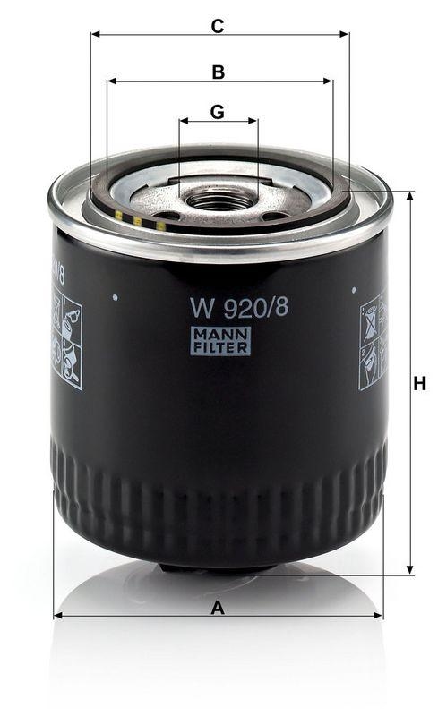 MANN-FILTER W 920/8 &Ouml;lfilter f&uuml;r VW