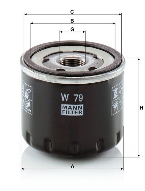 MANN-FILTER W 79 &Ouml;lfilter f&uuml;r Renault