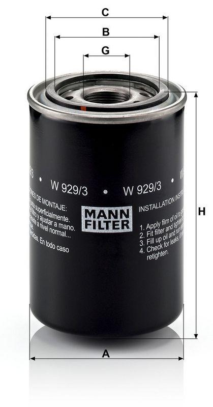 MANN-FILTER W 929/3 &Ouml;lfilter
