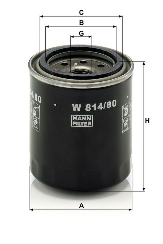 MANN-FILTER W 814/80 &Ouml;lfilter f&uuml;r Rover