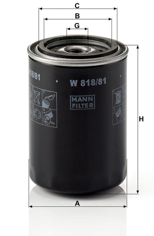 MANN-FILTER W 818/81 &Ouml;lfilter f&uuml;r Toyota