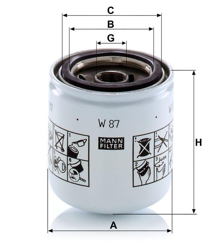 MANN-FILTER W 87 &Ouml;lfilter f&uuml;r Komatsu