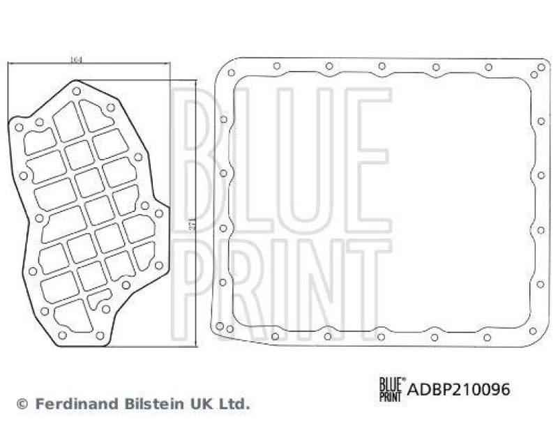 BLUE PRINT ADBP210096 Getriebe&ouml;lfiltersatz f&uuml;r Automatikgetriebe, mit &Ouml;lwannendichtung f&uuml;r NISSAN