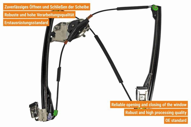 VAICO V10-6127 Fensterheber Manuell vorne links, 4-Türig für VW