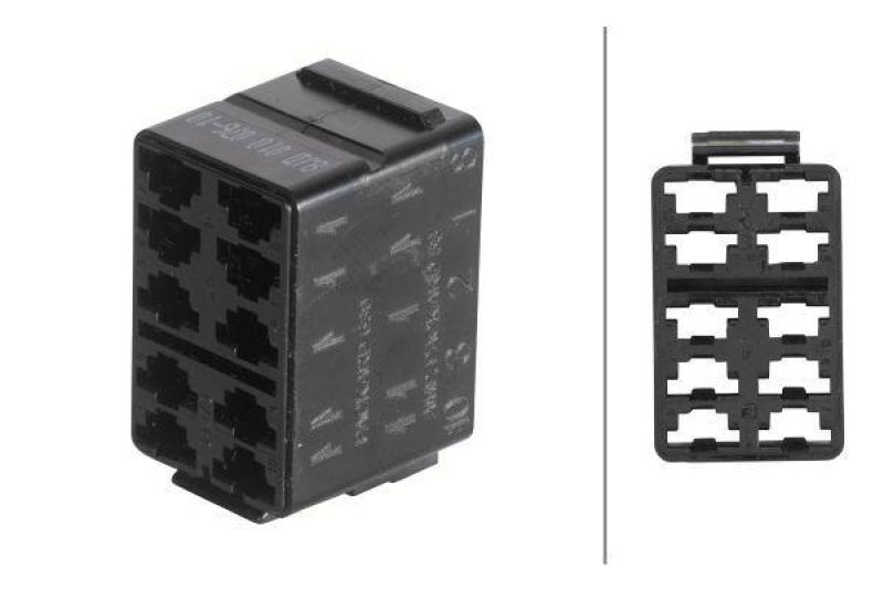 HELLA 8JD 010 076-102 Steckgehäuse, 10-polig Flachsteckerhülse