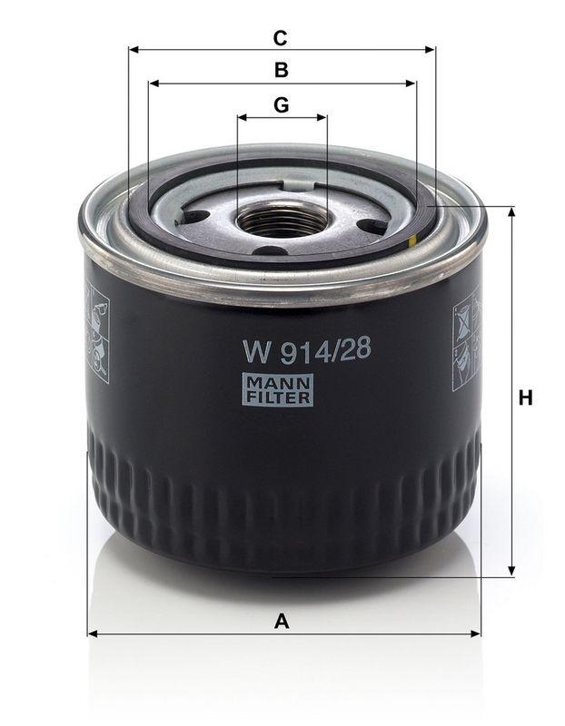 MANN-FILTER W 914/28 &Ouml;lfilter f&uuml;r Fiat Gruppe