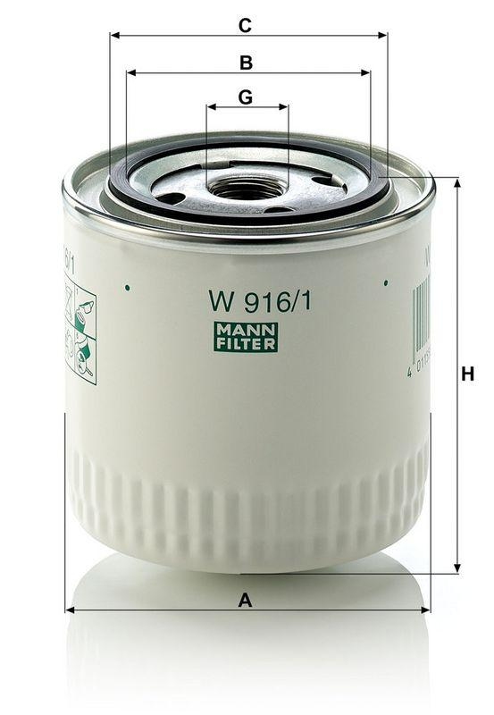MANN-FILTER W 916/1 &Ouml;lfilter f&uuml;r Ford