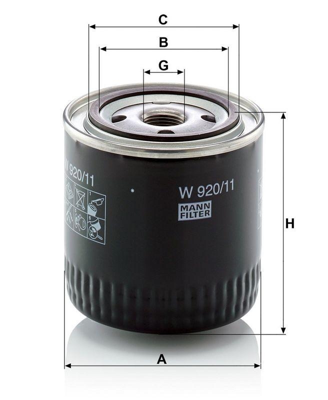 MANN-FILTER W 920/11 &Ouml;lfilter f&uuml;r Case New Holland