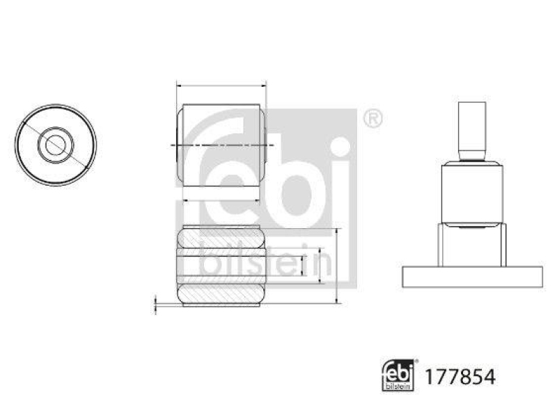 FEBI BILSTEIN 177854 Gummimetalllager für Radlagergehäuse für Mercedes-Benz