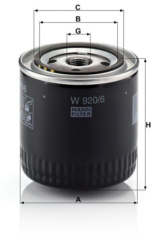 MANN-FILTER W 920/6 &Ouml;lfilter f&uuml;r Chrysler