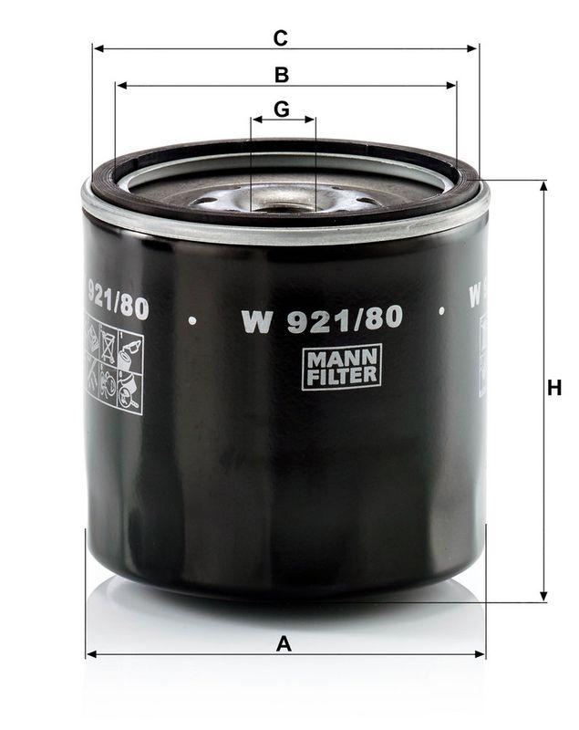 MANN-FILTER W 921/80 &Ouml;lfilter f&uuml;r Isuzu