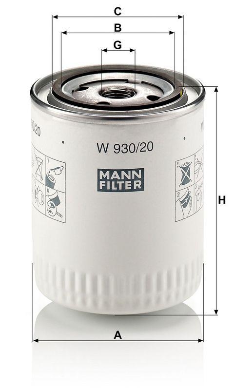 MANN-FILTER W 930/20 &Ouml;lfilter f&uuml;r Land Rover