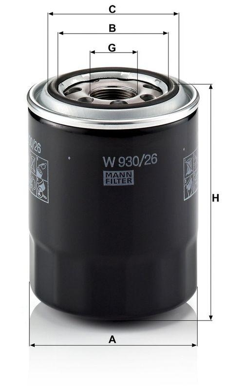 MANN-FILTER W 930/26 &Ouml;lfilter f&uuml;r Kia