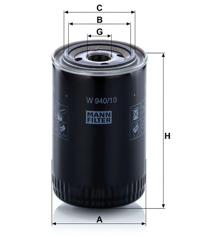 MANN-FILTER W 940/10 &Ouml;lfilter f&uuml;r Case New Holland