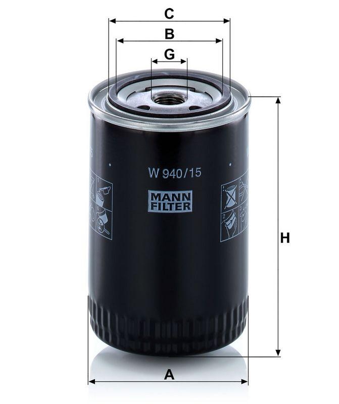 MANN-FILTER W 940/15 n &Ouml;lfilter