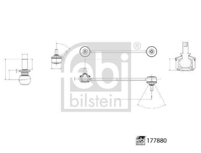 FEBI BILSTEIN 177880 Verbindungsstange mit Sicherungsmuttern f&uuml;r VW-Audi