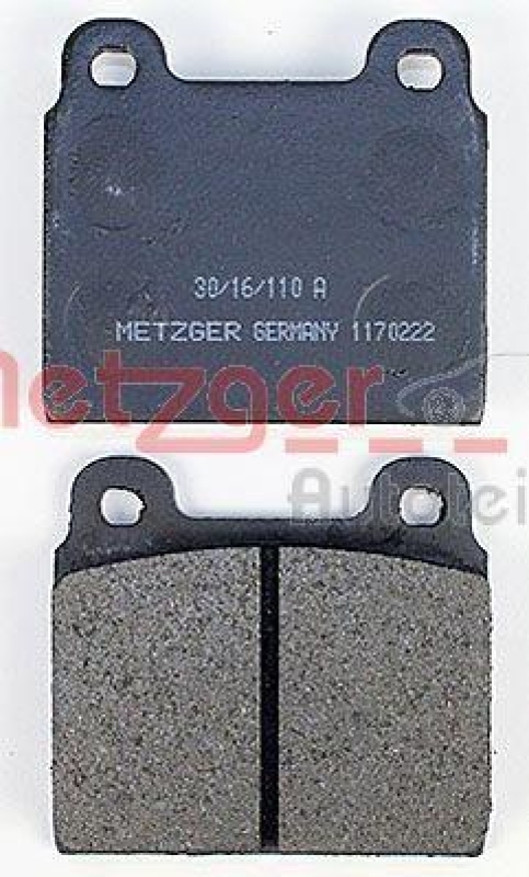 METZGER 1170222 Bremsbelagsatz, Scheibenbremse WVA 20 011