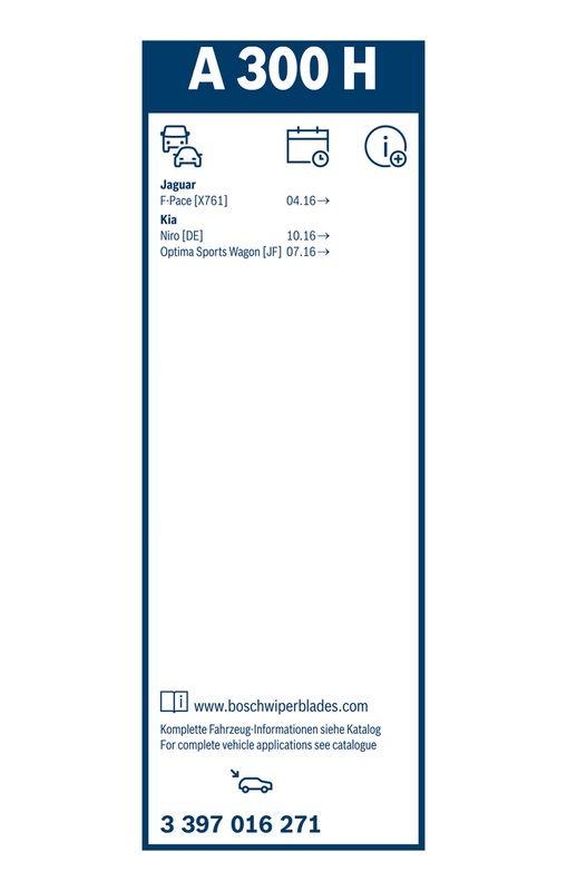 BOSCH 3 397 016 271 Wischblatt A300H Aerotwin Rear Scheibenwischer 300 mm