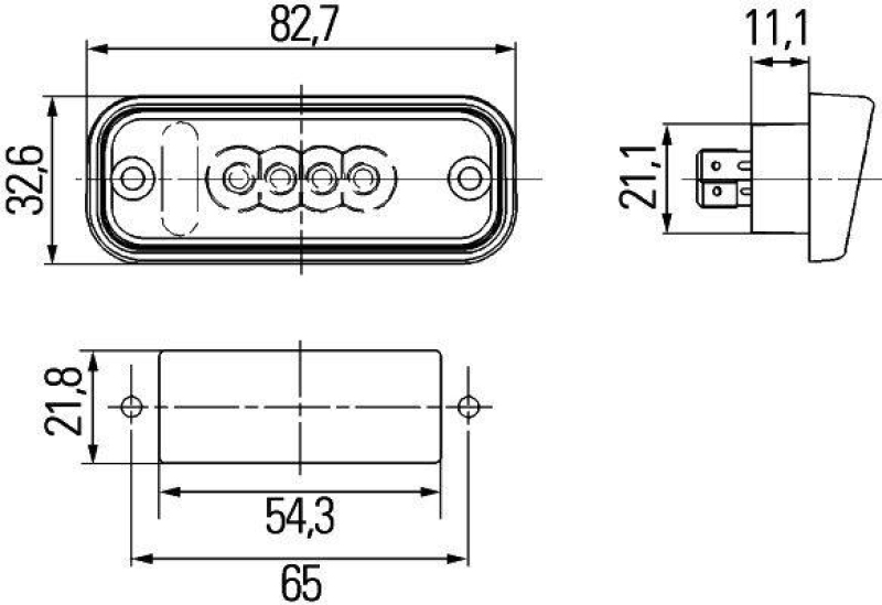 HELLA 2KA 010 278-411 Kennzeichenleuchte LED