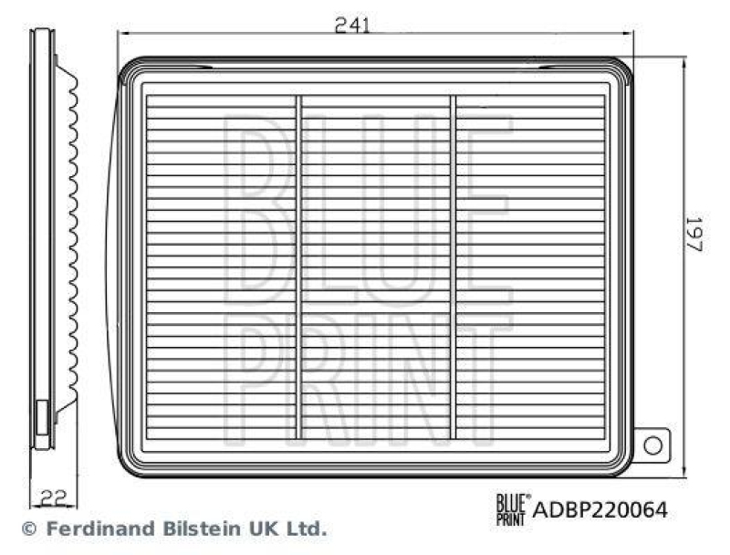 BLUE PRINT ADBP220064 Luftfilter f&uuml;r HYUNDAI