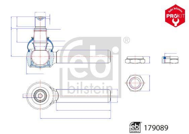 FEBI BILSTEIN 179089 Spur- / Lenkstangenendst&uuml;ck mit Sicherungsmutter f&uuml;r M A N