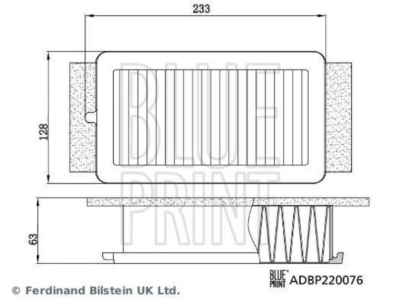BLUE PRINT ADBP220076 Luftfilter f&uuml;r Renault