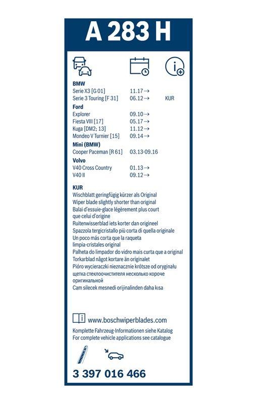 B-Ware BOSCH 3 397 016 466 Wischblatt A283H Aerotwin Rear Scheibenwischer 280 mm